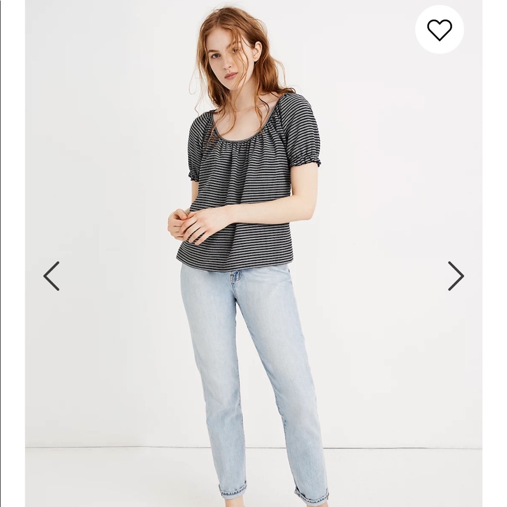 Madewell TEXTURE & THREAD PEASANT TOP Medium New